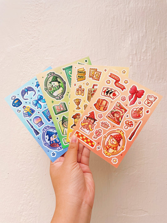 Hogwarts House Aesthetic Sticker Sheets 2.0