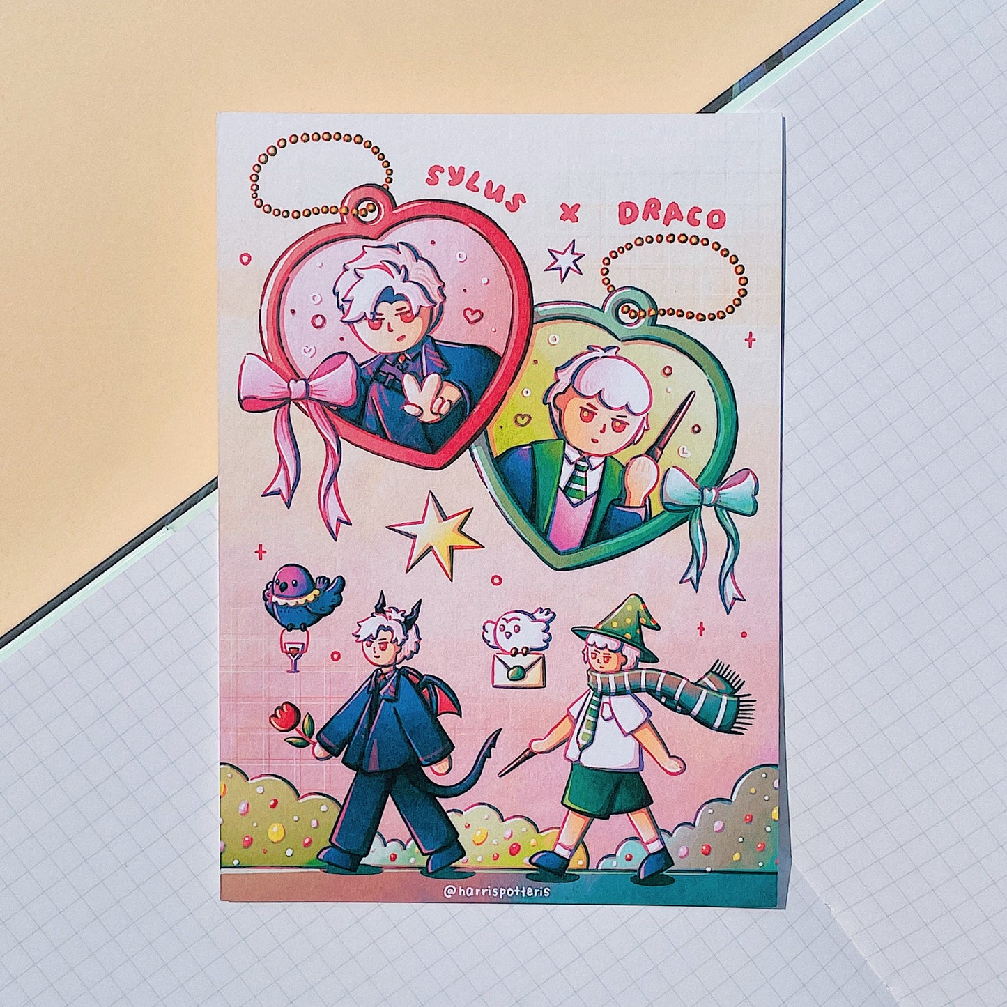 Sylus x Draco White Haired Bestie Post Card