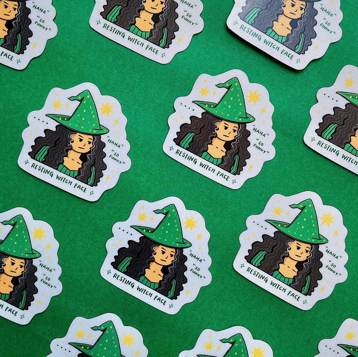 Resting Witch Face Die-cut Sticker