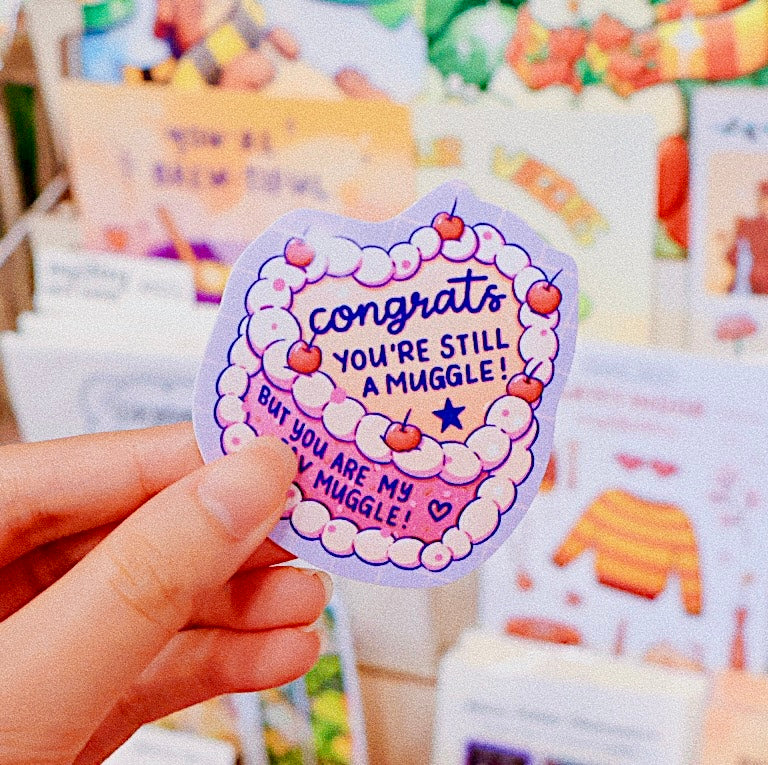 Favourite Muggle Cake Die-cut Sticker