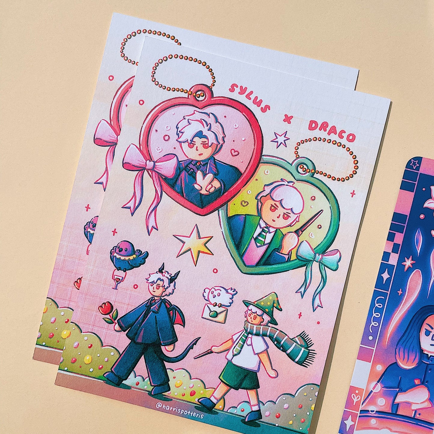 Sylus x Draco White Haired Bestie Post Card