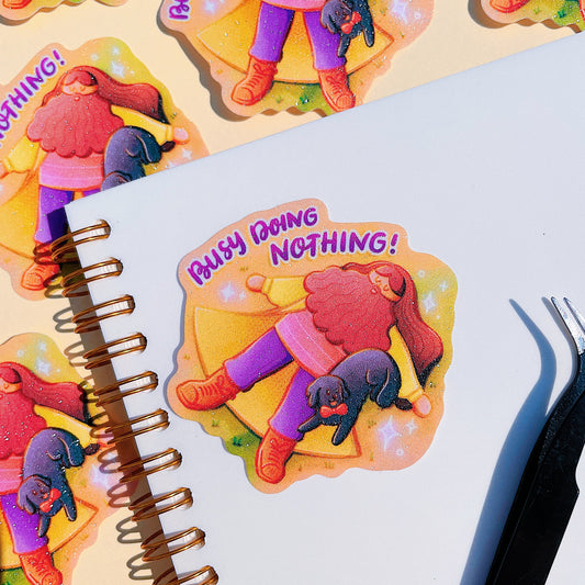 Hagrid Busy Doing Nothing Glitter Die-cut Sticker