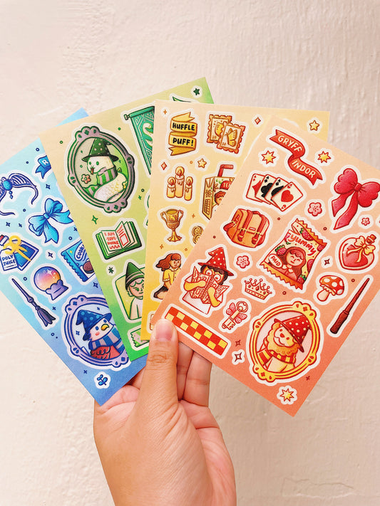 Hogwarts House Aesthetic Sticker Sheets 2.0
