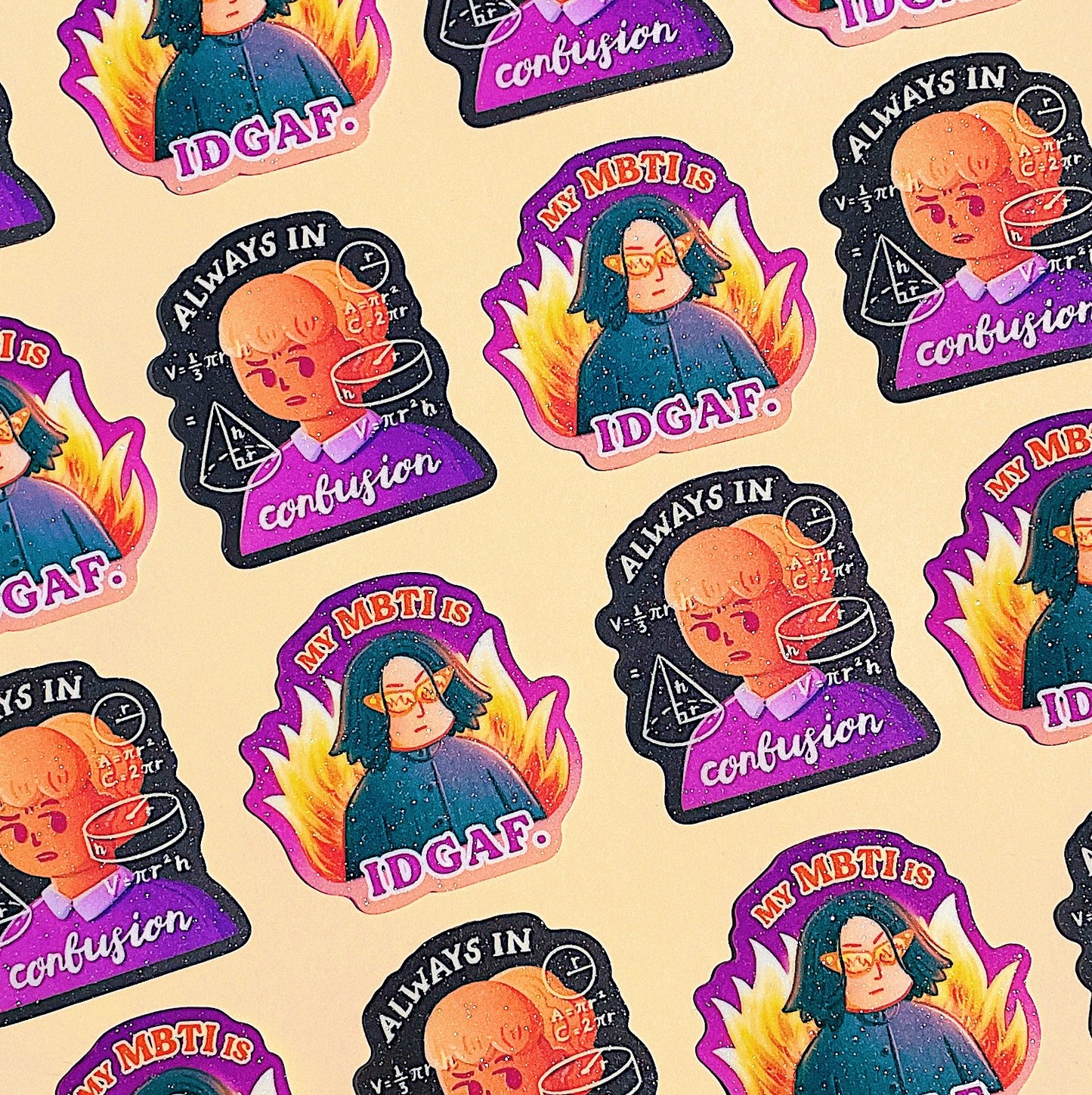 Ron Always Confuse Glitter Die-cut Sticker
