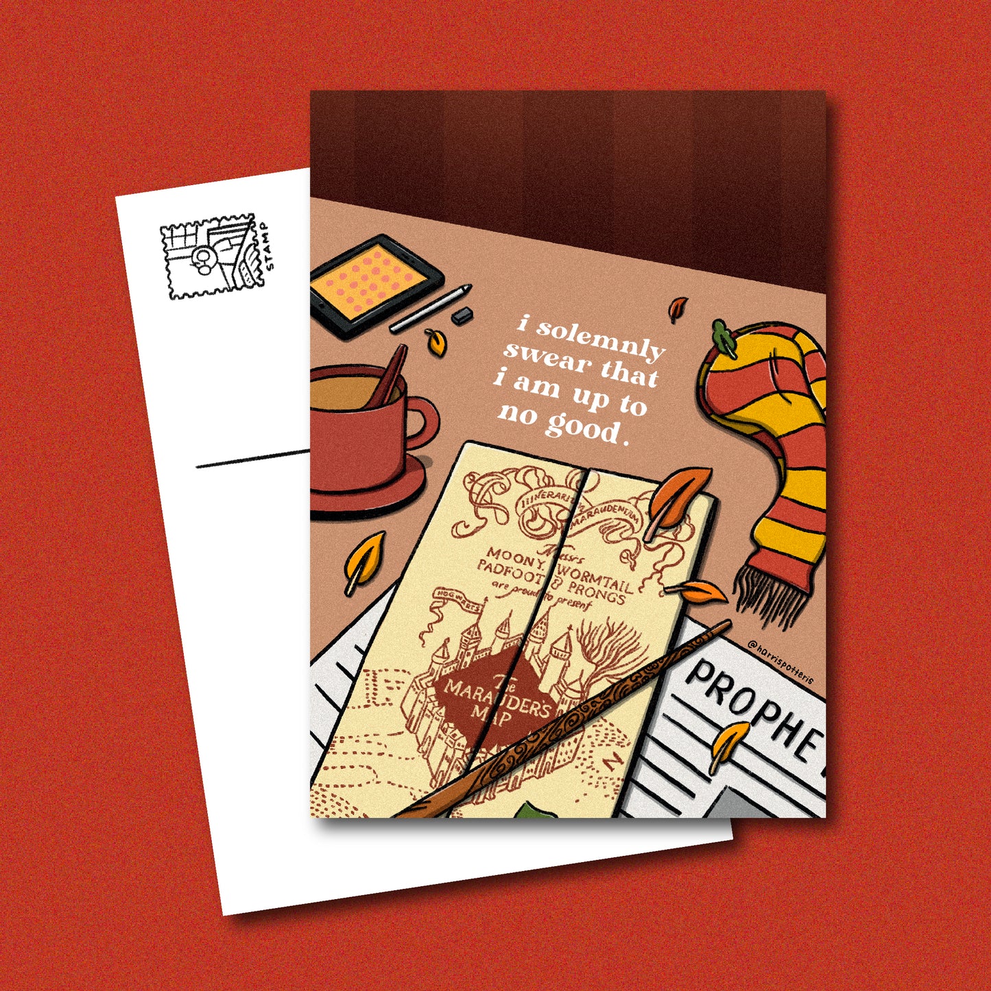 Marauders Map Table Post Card