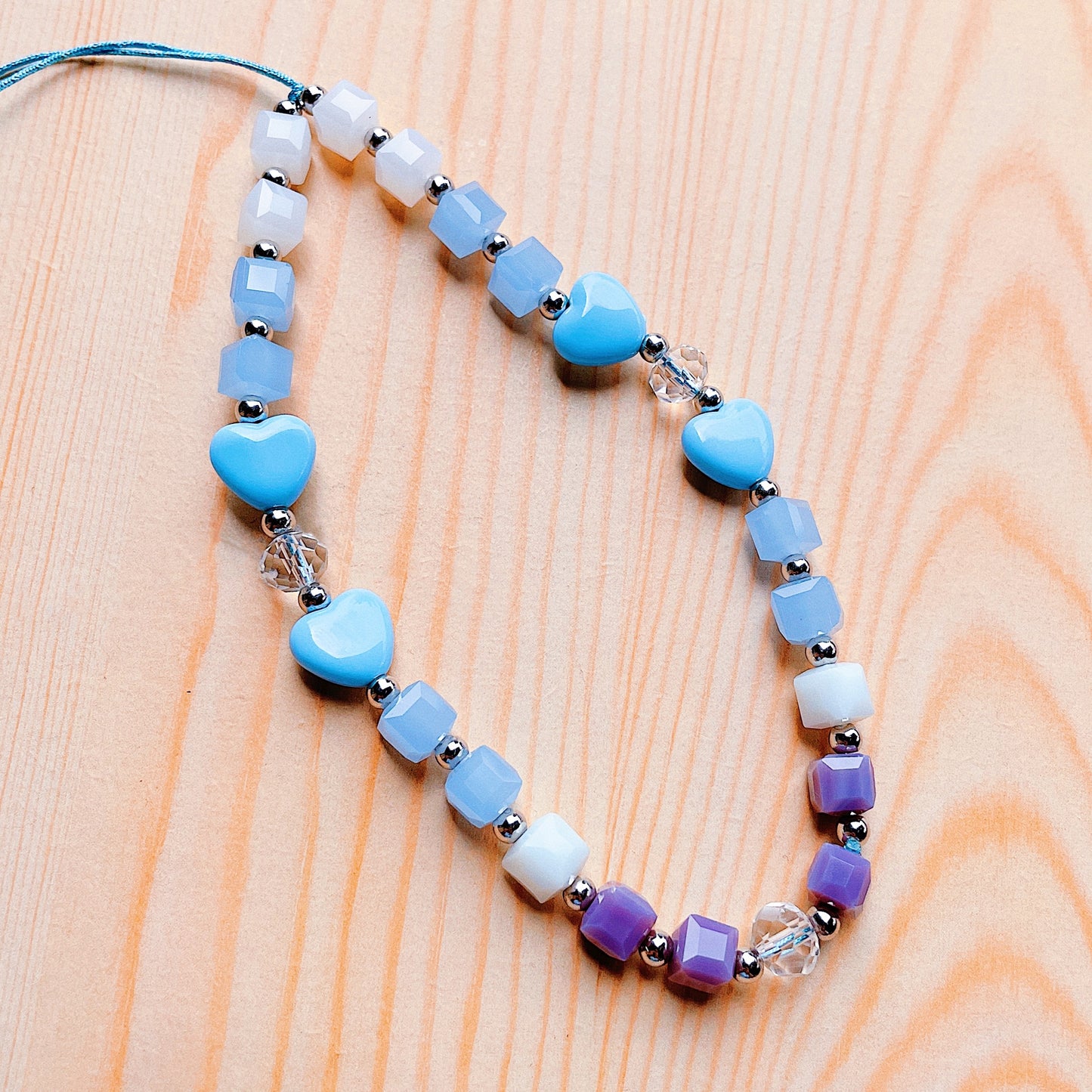 Sky Blue Heart Phone Charm