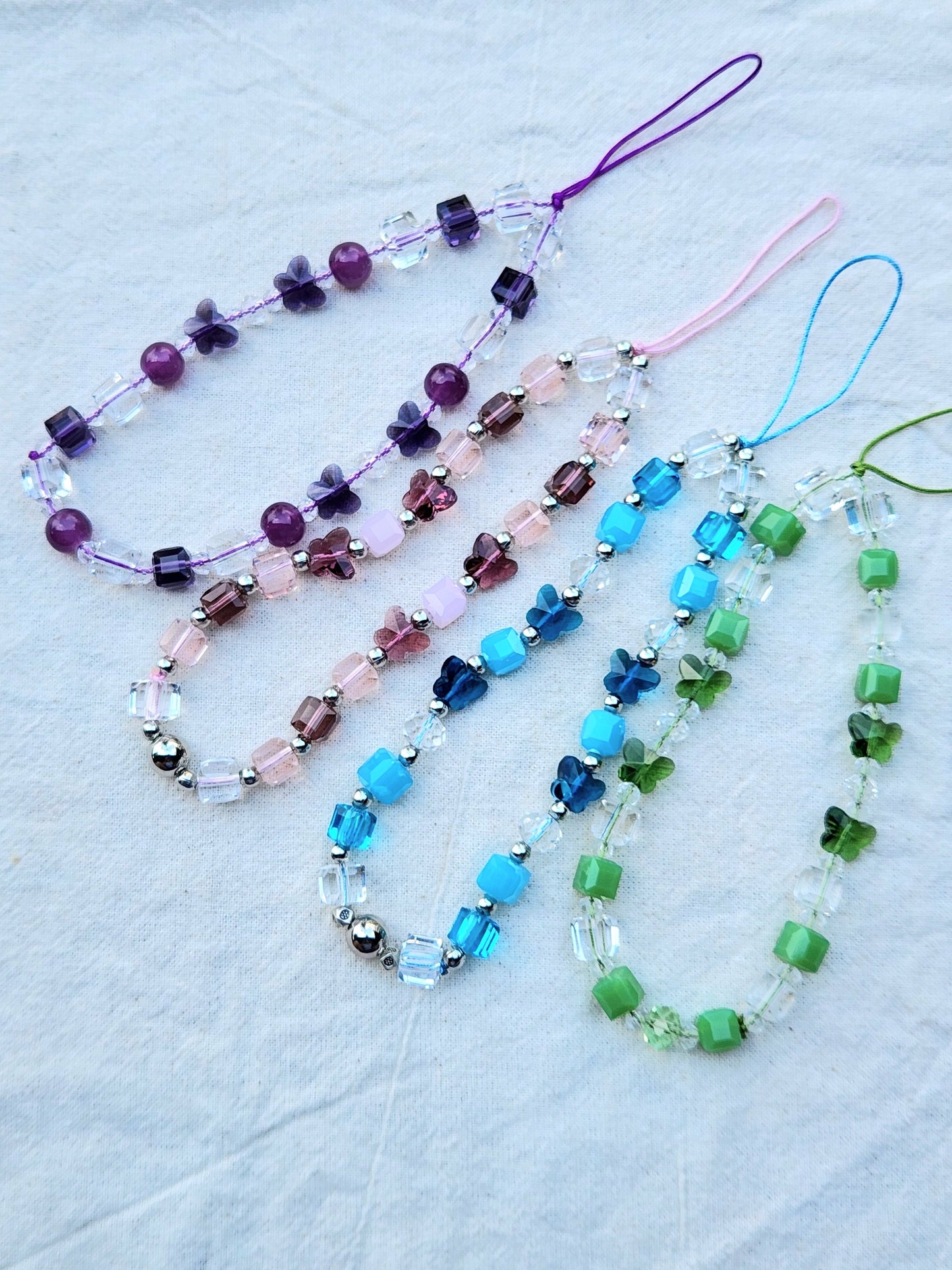 Crystal Butterfly Phone Charm II