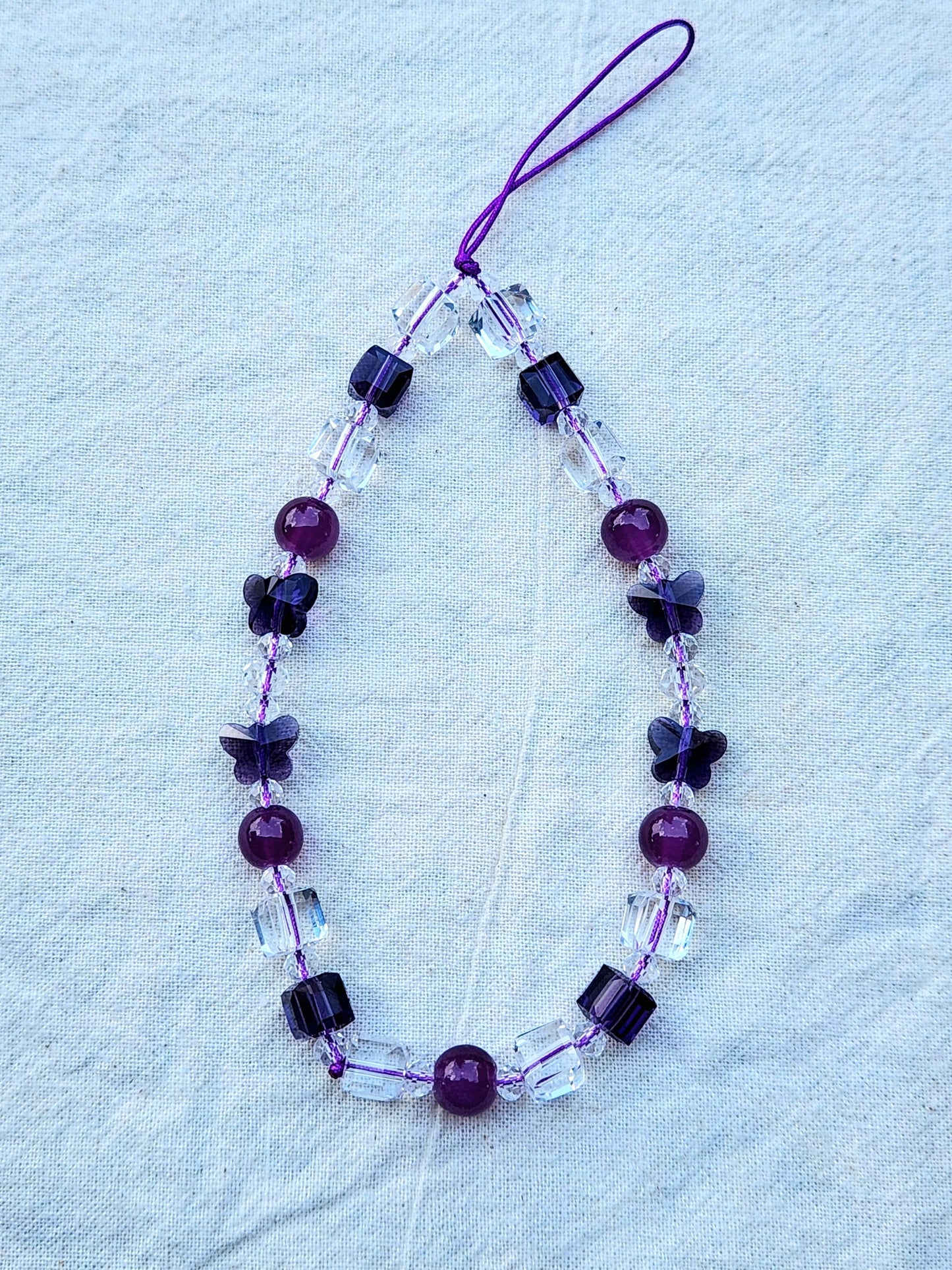 Crystal Butterfly Phone Charm II