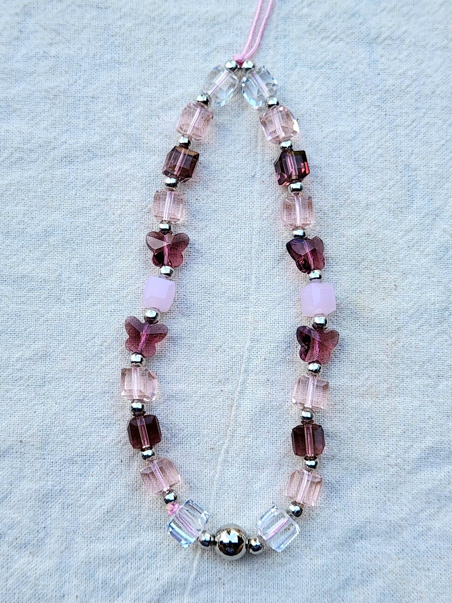 Crystal Butterfly Phone Charm II