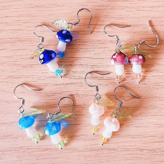 Mushroom Beaded Earrings