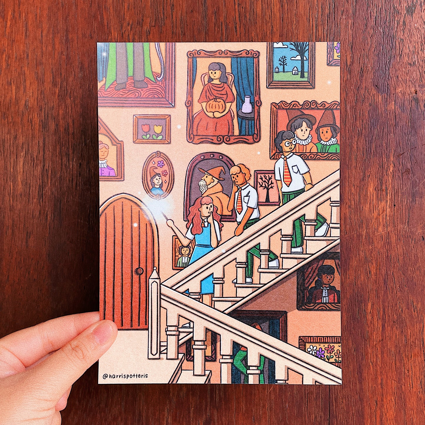 Golden Trio Sneaking from Class Post Card