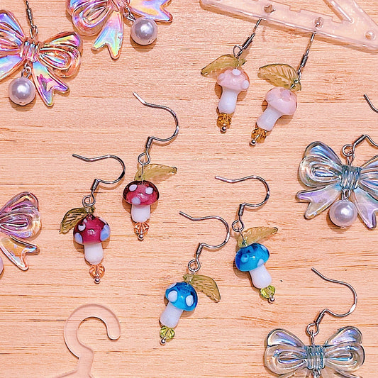 Mushroom Beaded Earrings