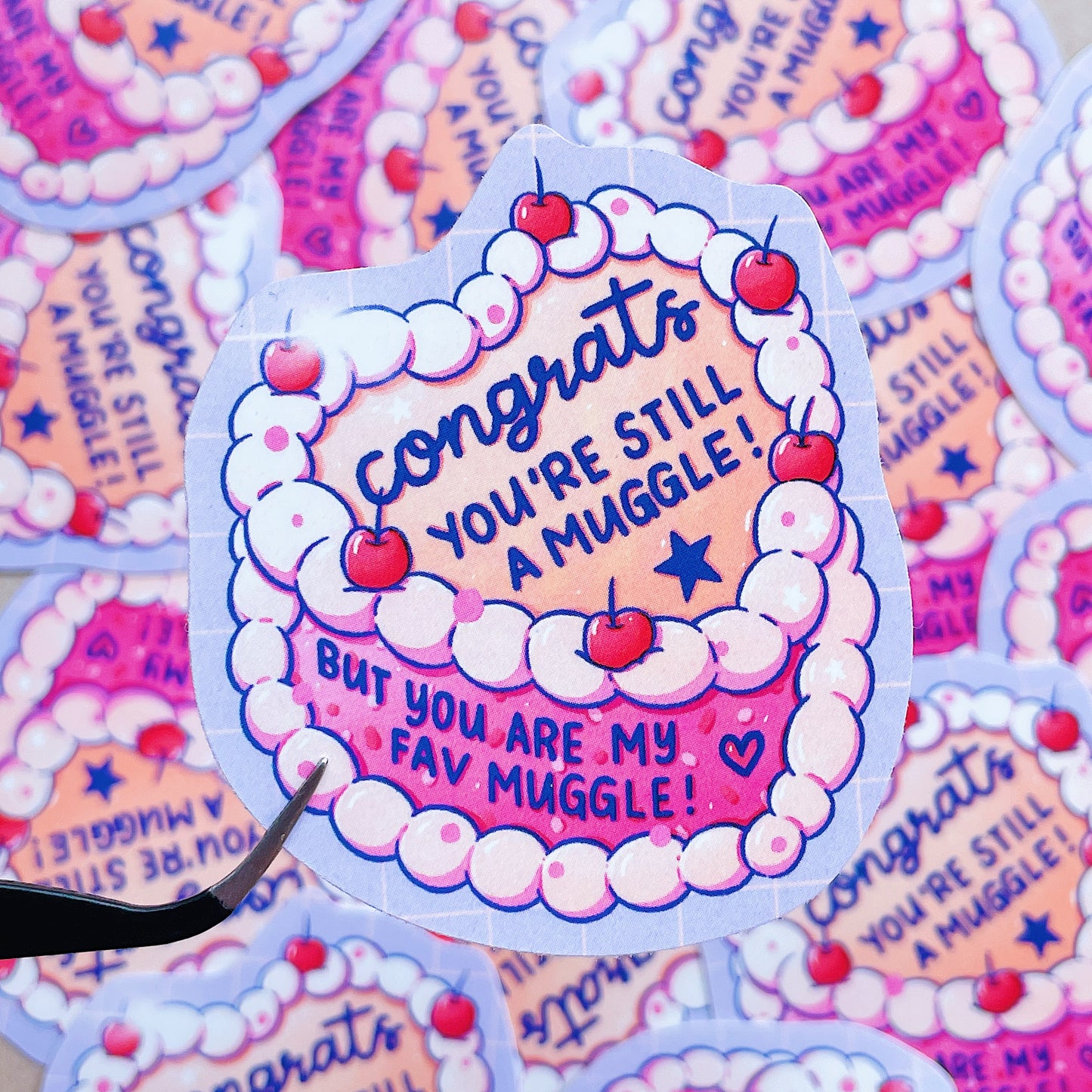 Favourite Muggle Cake Die-cut Sticker