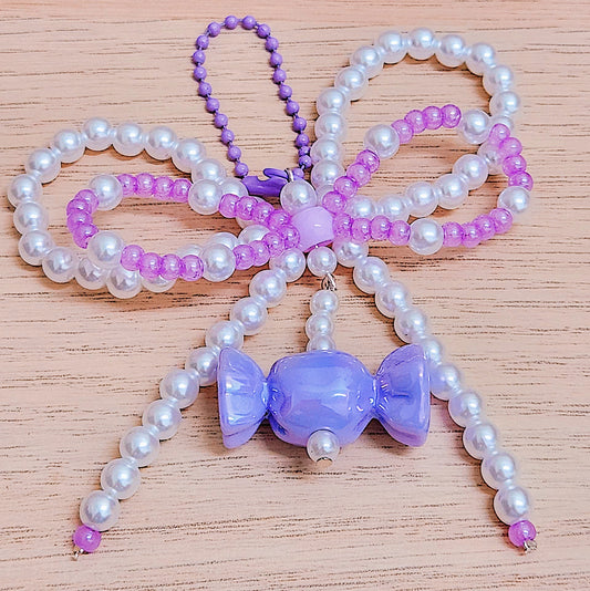 Beaded Bow Keychain