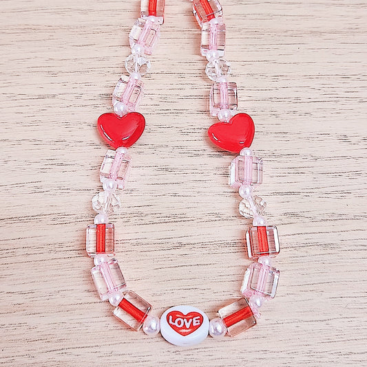 Red Heart Glass Phone Charm