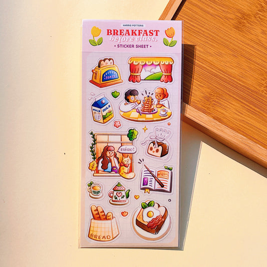 Breakfast Before Class Clear Sticker Sheet