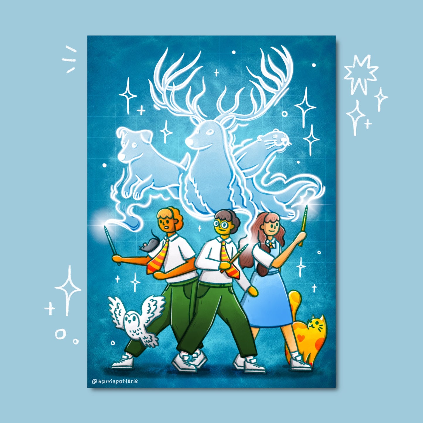 Golden Trio's Patronus Post Card