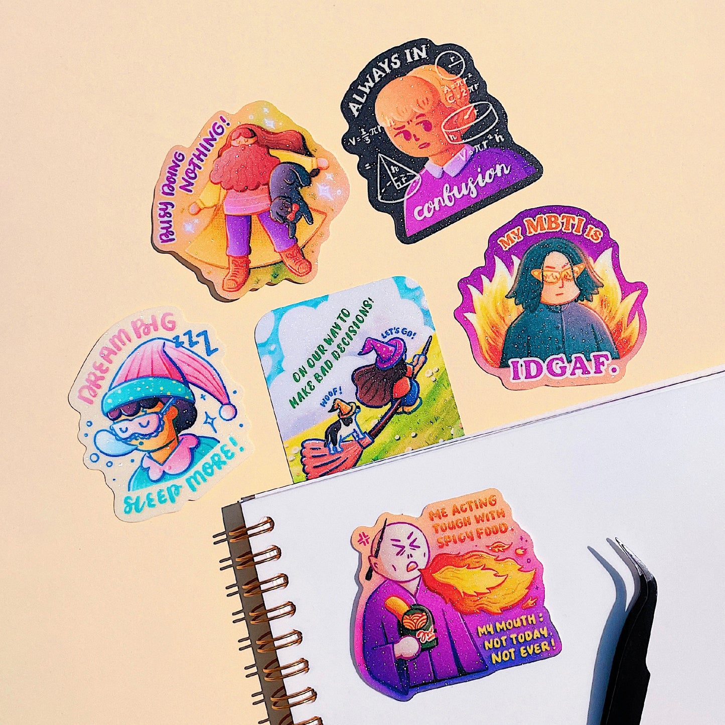 On the Way to Make Bad Decisions Glitter Die-cut Sticker