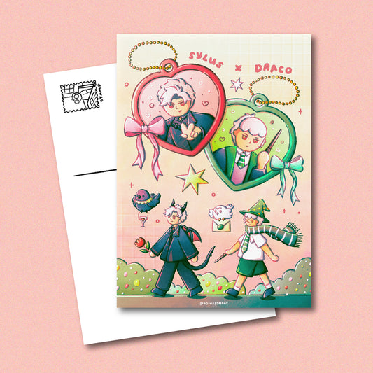 Sylus x Draco White Haired Bestie Post Card