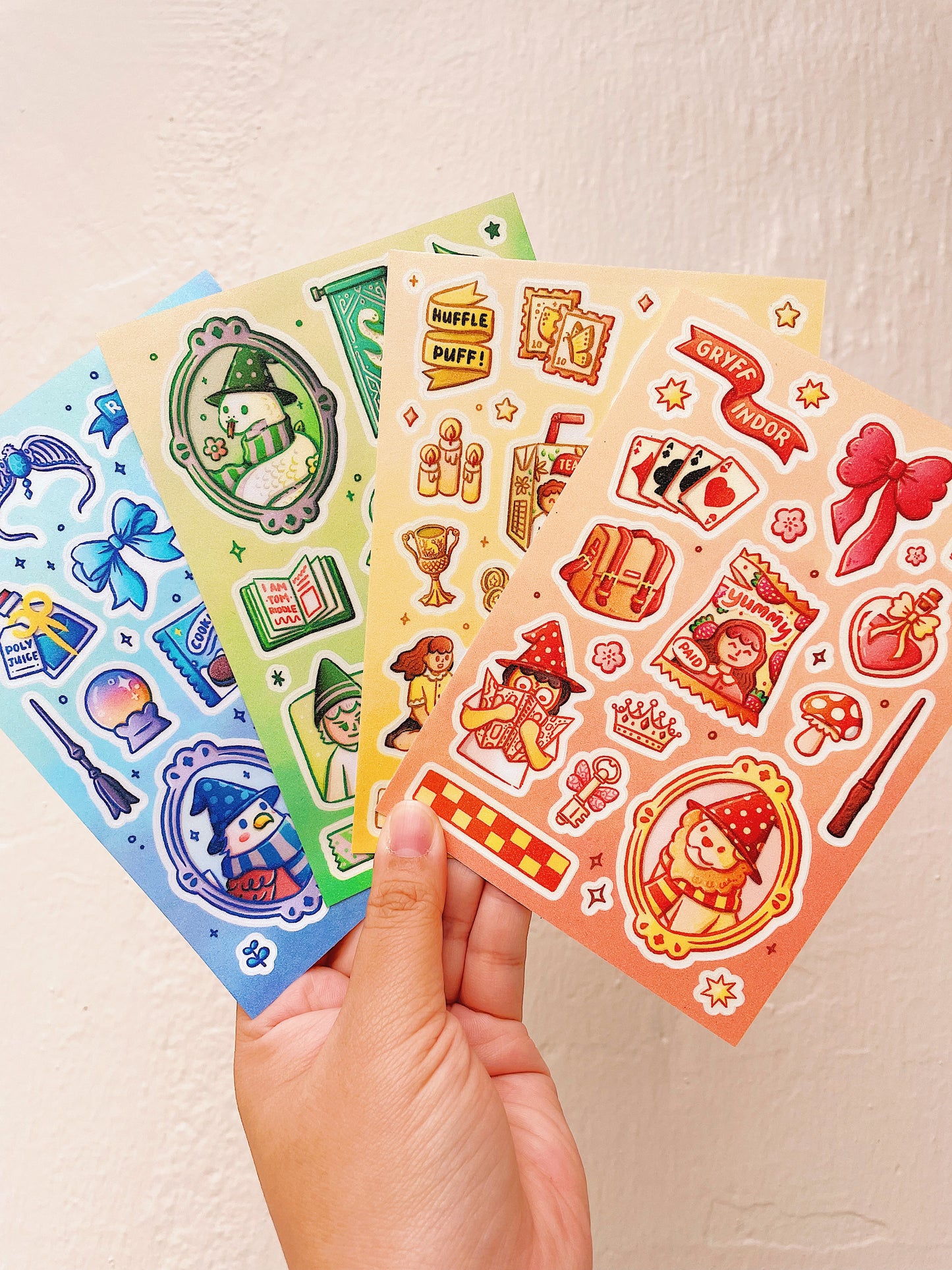 Hogwarts House Aesthetic Sticker Sheets 2.0