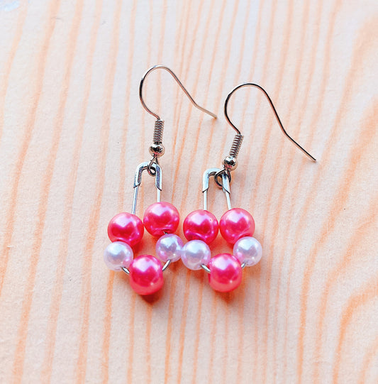 Safety Pin Beaded Earrings