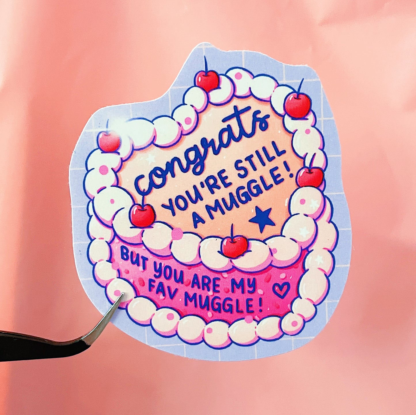 Favourite Muggle Cake Die-cut Sticker