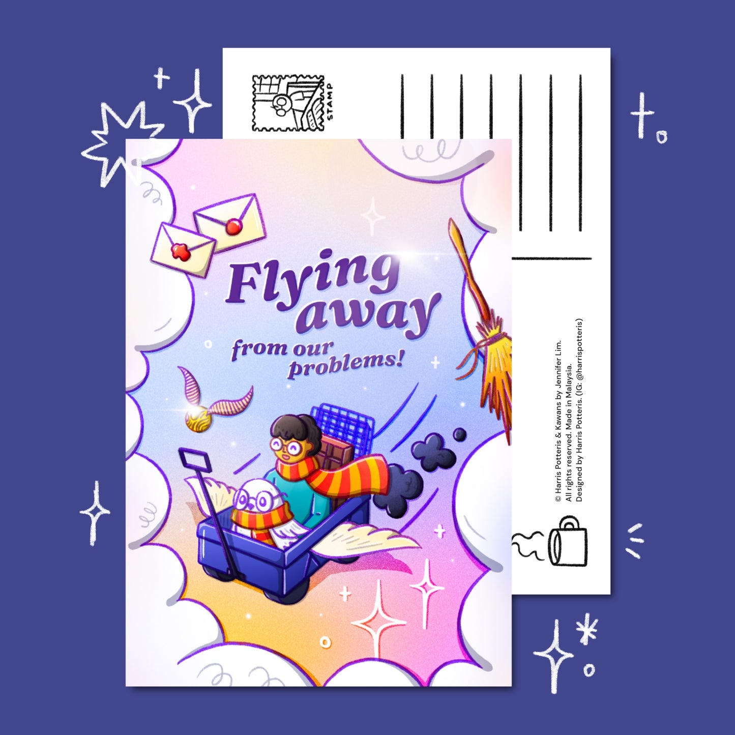 Flying Away from Problems Post Card