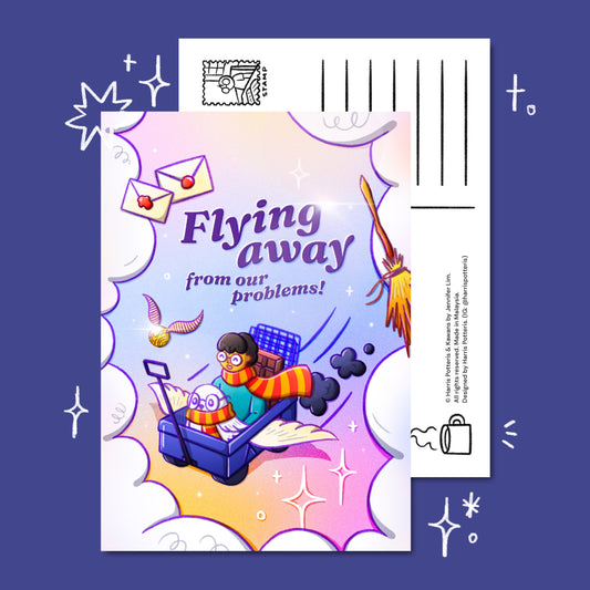 Flying Away from Problems Post Card